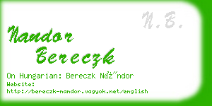 nandor bereczk business card